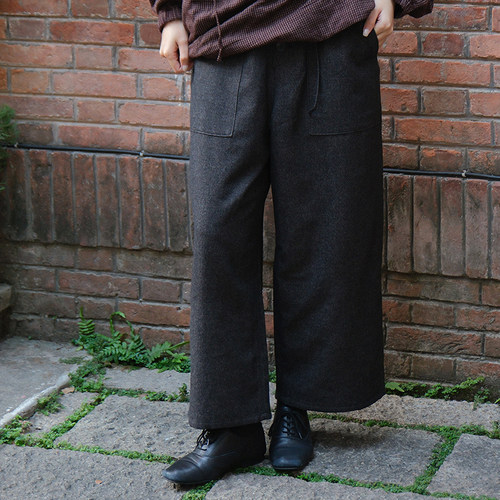 inLESS丨AVIVA JIFEI XUE 羊毛亚麻牦牛毛混纺九分裤休闲长裤女