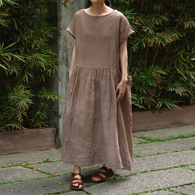 inLESS | GASA Clouds in  Transition Yoke 亚麻连衣裙女长裙