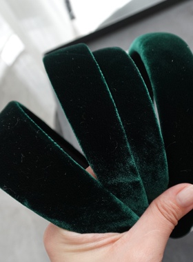 秋冬时尚发箍真丝丝绒墨绿色高级感时尚气质窄版加宽韩国网红小众