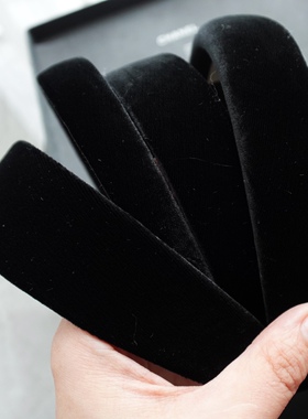 秋冬发箍真丝丝绒高级感气质窄版加宽黑色百搭时尚韩国网红小众潮