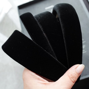 秋冬发箍真丝丝绒高级感气质窄版 韩国网红小众潮 加宽黑色百搭时尚