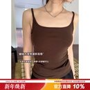 wan能打底 秋冬磨毛带胸垫显胸内搭吊带背心bra内搭外穿品质内衣