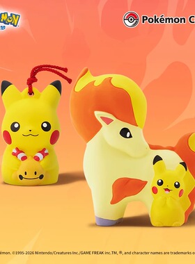 Pokémon陶塑铃铛皮卡丘和铃铛响小火马 宝可梦风铃手办摆件马年