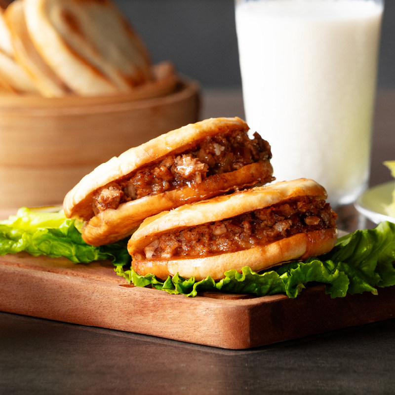 大董腊汁肉夹馍陕西特产肉夹馍烧饼儿童营养早餐加热即食懒人必备