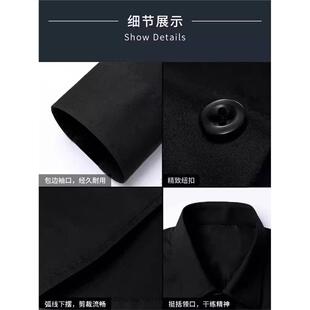 短袖衬衫男士夏季商务休闲职业白色衬衣男款免熨烫抗皱上班黑色寸