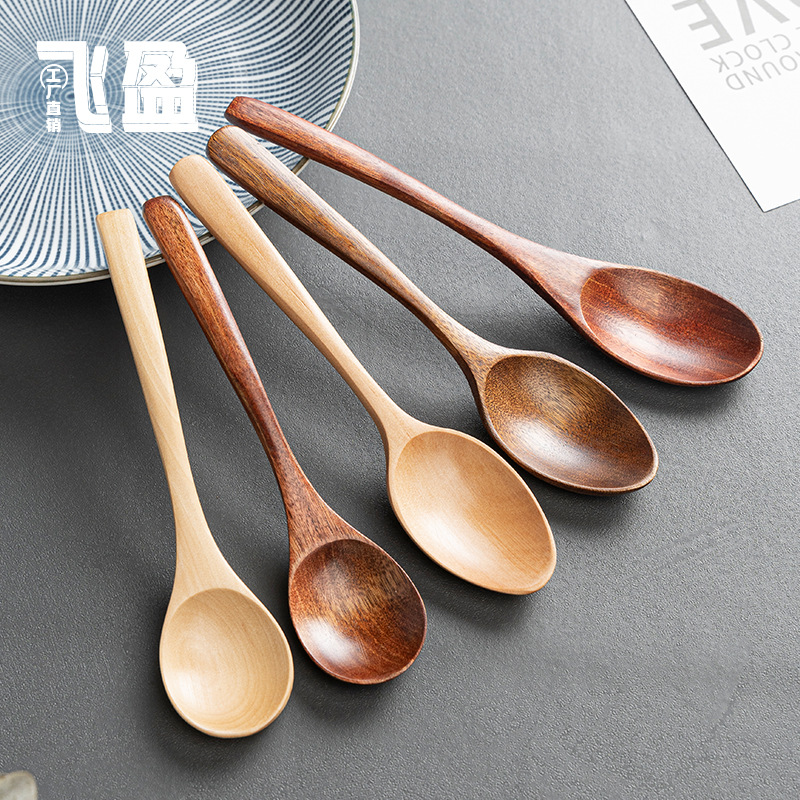 调羹蜂蜜勺搅拌勺儿童汤勺大勺迷你勺木质日式长柄木勺子