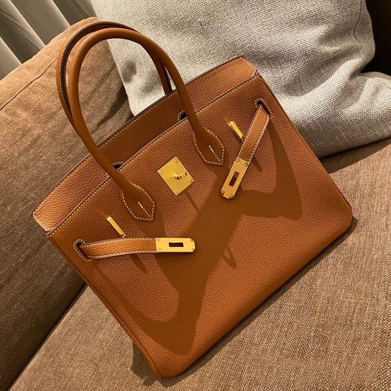 铂金包2020新款潮真皮女包荔枝纹单肩包头层牛皮togo新娘包结婚包