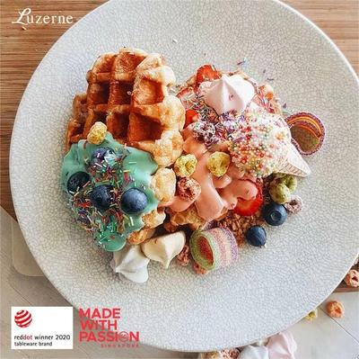 Luzerne陆升陶瓷家用餐具 晶网系列都市简约印花单品碗/盘/碟