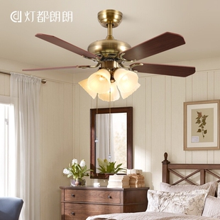餐厅风扇灯带电风扇家用一体吊灯客厅灯具2024新款吊扇灯美式复古