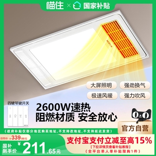 绿岛风集成吊顶浴霸照明排气扇一室风暖取暖器体30x60卫生间浴