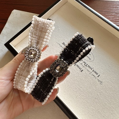 韩国小香风布艺蝴蝶结香蕉夹