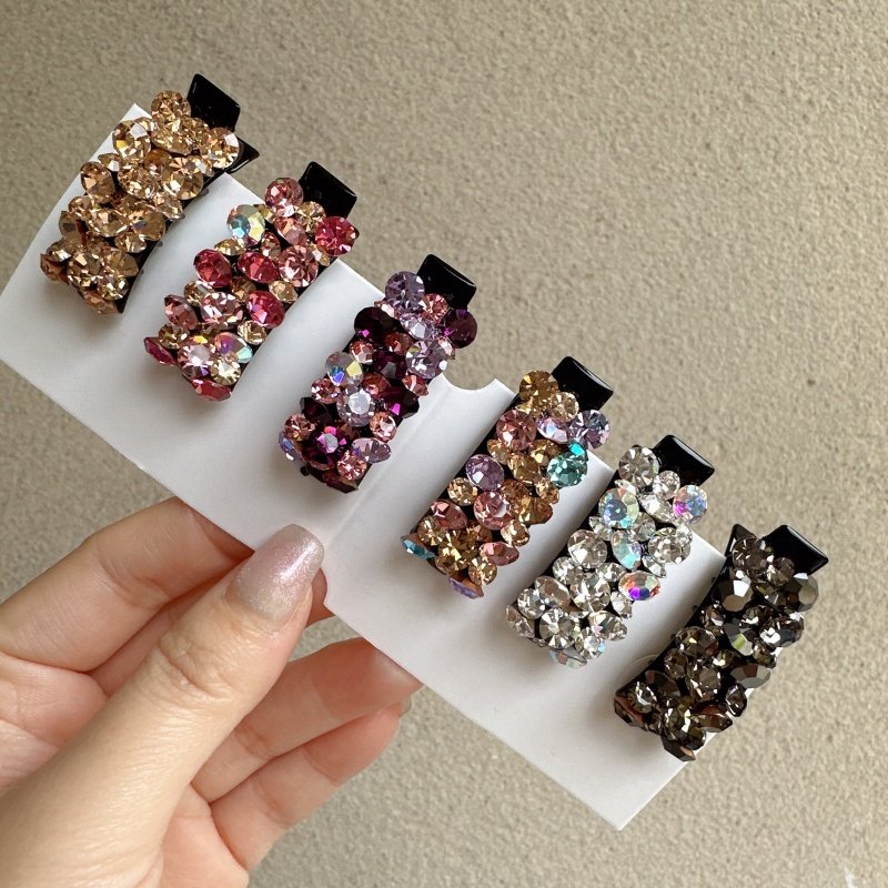 气质精致百搭炫彩闪钻少女侧边夹