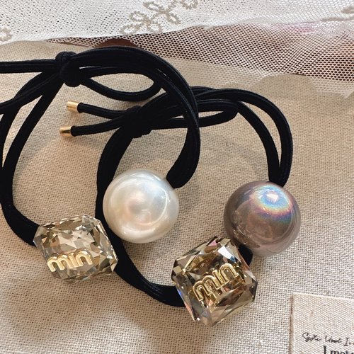 亚克力水晶字母皮筋扎头头绳