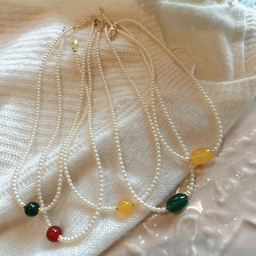 新中式风贝珠玛瑙串珠项链