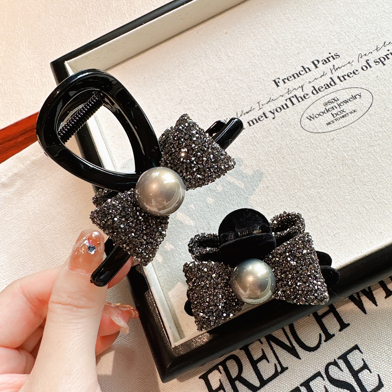 韩国同款星星闪钻蝴蝶结抓夹