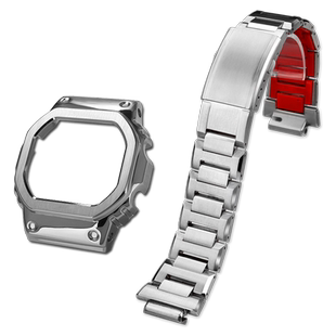 适配Casio卡西欧DW5600/5610改装金属表壳GW-B5600精钢手表带配件