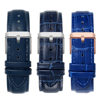 适用Citizen西铁城光动能EX1480 BM7140 CA4031蓝色真皮手表带22m