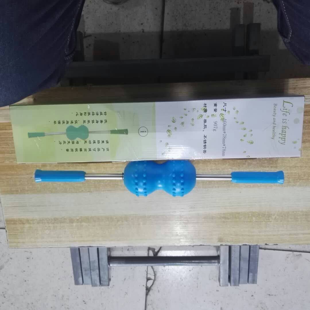 滚轮双球脊柱按摩器肩颈开背部腰部推拿按摩棒手动多功能保健棒捶