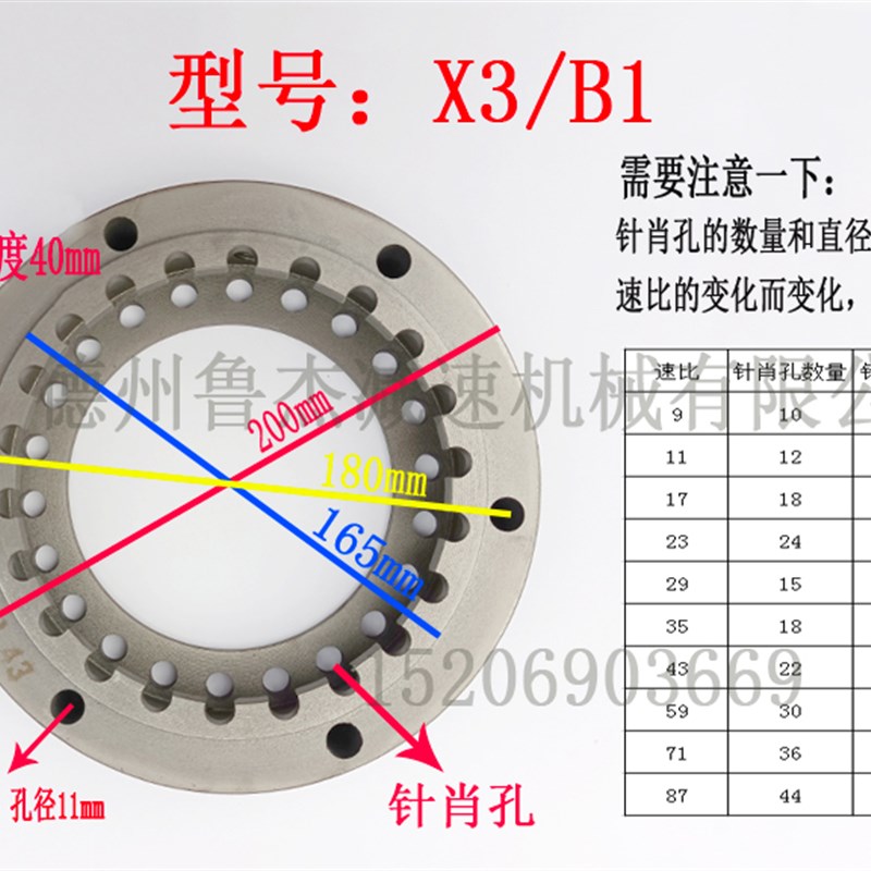 摆线针轮减速机配件 针齿壳 壳体 传动机座 X5/B3 针肖滚针套部件图片