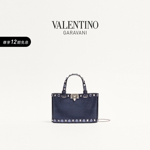 华伦天奴VALENTINO女士ROCKSTUD迷你层压牛皮革购物袋 预售 新品