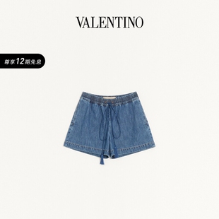 华伦天奴VALENTINO女士钱布雷牛仔短裤 上市 新品