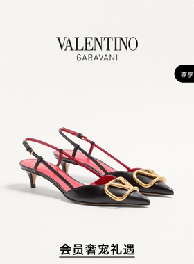 华伦天奴VALENTINO女士 VLOGO SIGNATURE 高跟鞋凉鞋[礼物]