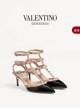 [24期免息]华伦天奴VALENTINO女士 ROCKSTUD铆钉高跟鞋凉鞋[礼物]