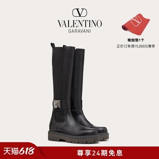 华伦天奴VALENTINO女士ONESTUD小牛皮靴 明星同款 24期免息