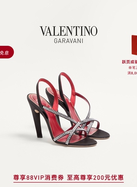 [礼物]华伦天奴VALENTINO女士 DANS LE FOYER 仿水晶高跟凉鞋