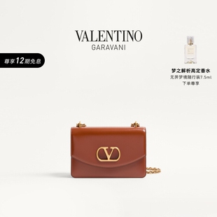 华伦天奴VALENTINO女士 VAIN亮面牛皮革手袋单肩手提包