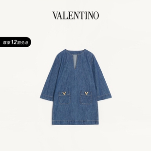 华伦天奴VALENTINO女士钱布雷牛仔连衣裙 上市 新品