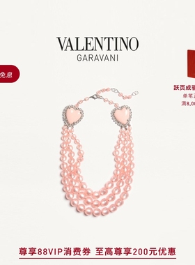 华伦天奴VALENTINO女士 COEUR HYPERBOLE 金属 树脂和仿水晶项链