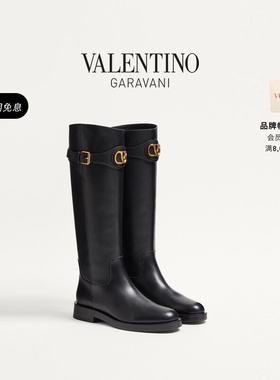 [12期免息]华伦天奴VALENTINO女士 VLOGO SIGNATURE 牛皮革靴