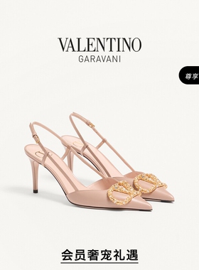 [线上限定]华伦天奴VALENTINO女士 VLOGO SIGNATURE 后系带高跟鞋