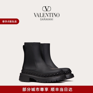 6期免息 华伦天奴VALENTINO男士 小牛皮踝靴 WAY ROCKSTUD