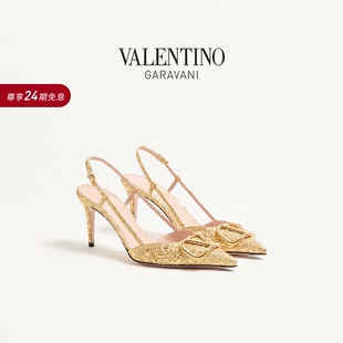 [礼物]华伦天奴VALENTINO女士VLOGO SIGNATURE后系带高跟鞋