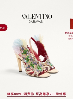 [礼物]华伦天奴VALENTINO女士DANS LE FOYER刺绣高跟凉鞋