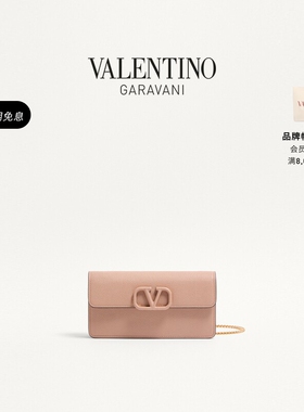华伦天奴VALENTINO女士 VLOGO SIGNATURE 牛皮革钱包