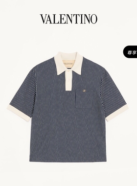 [新品上市]华伦天奴VALENTINO男士 VLOGO 条纹 POLO衫