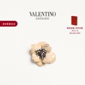 华伦天奴VALENTINO女士 珐琅和织物胸针 金属 FLEUR LUMINEUSE