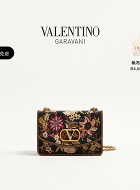 [礼物]华伦天奴VALENTINO女士VAIN刺绣手袋单肩斜挎手提包