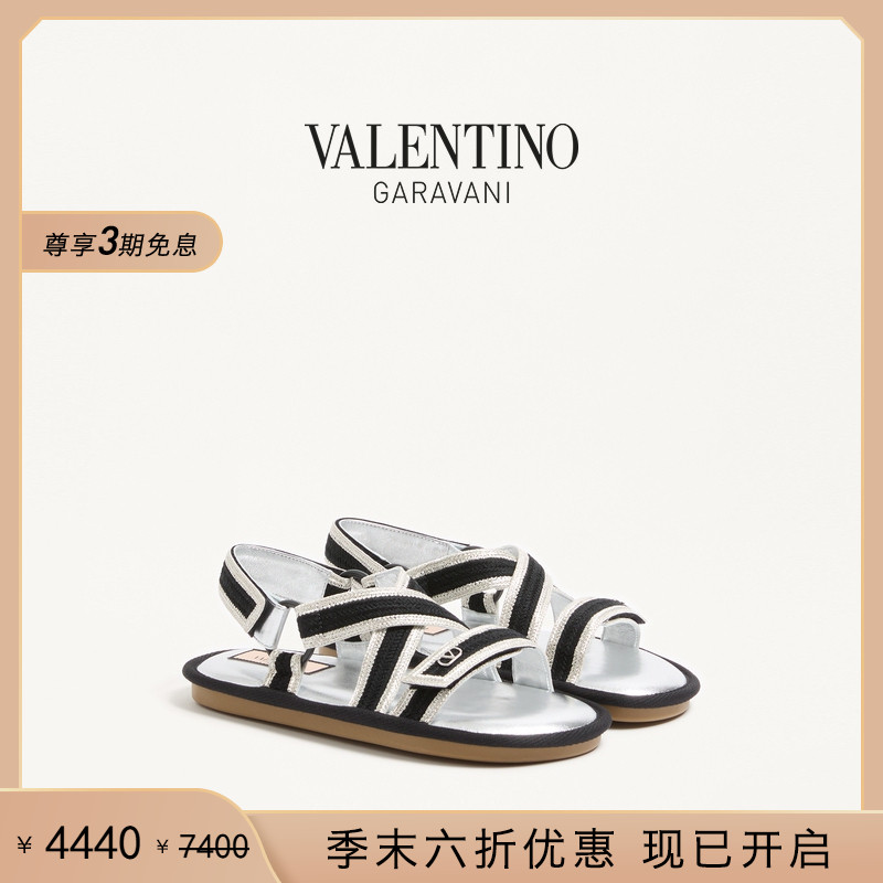 [季末优惠][礼物]华伦天奴VALENTINO女士 LAKE POWELL 刺绣凉鞋