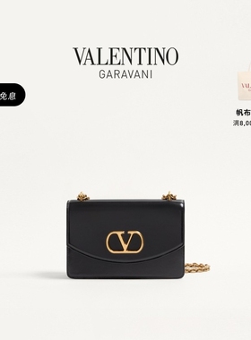 [礼物]华伦天奴VALENTINO女士 VAIN亮面牛皮革手袋单肩斜挎包