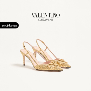 华伦天奴VALENTINO女士VLOGO SIGNATURE后系带高跟鞋