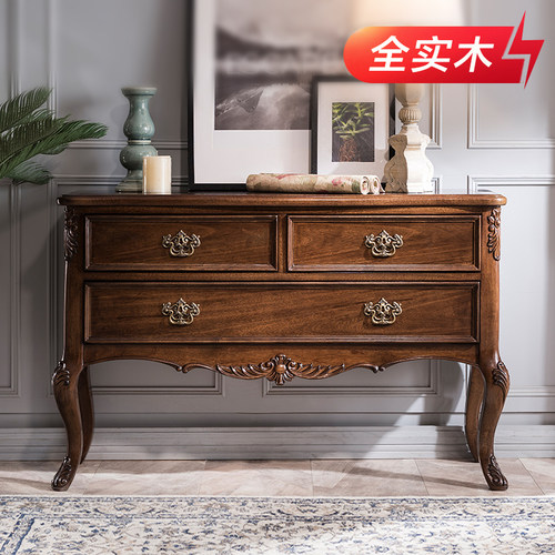 美式入户过道客厅轻奢复古玄关台