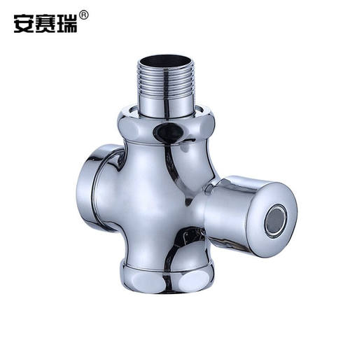 安赛瑞蹲便器冲水阀手按式冲洗阀自闭排水阀上水阀卫生间厕所水阀
