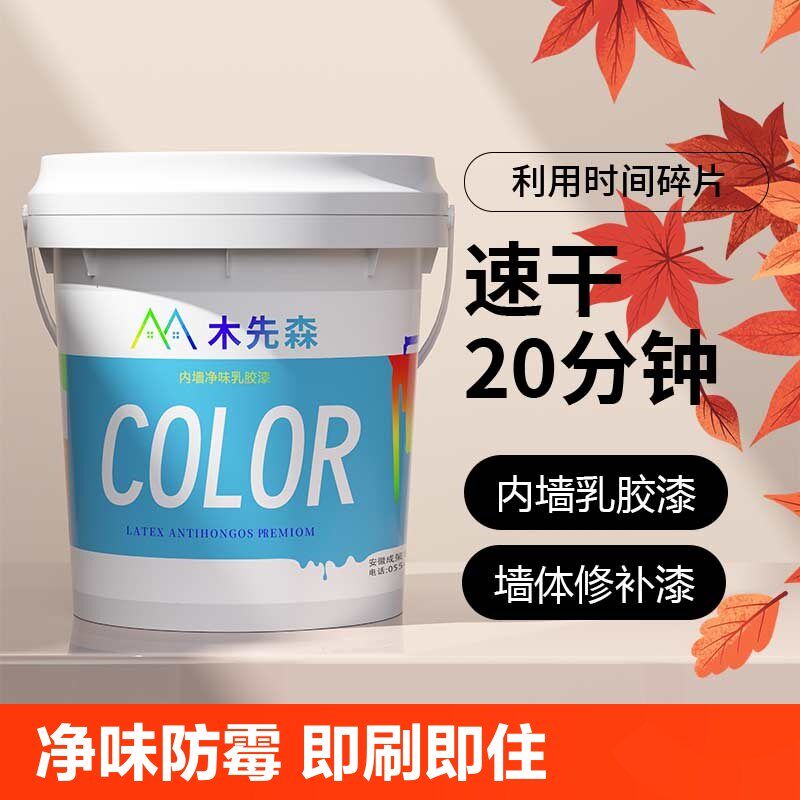 热销乳胶漆室内家用环保内墙油漆自刷墙面漆涂料墙漆修复墙壁墙体