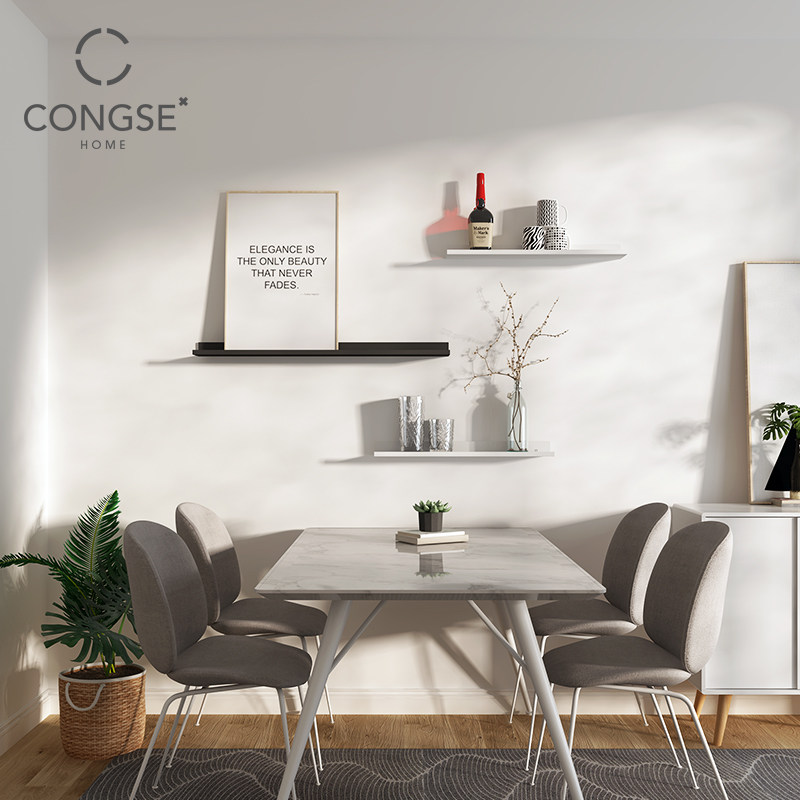 热销北欧墙上铁艺一字板置物架简约现代电视沙发墙壁装饰架相框架