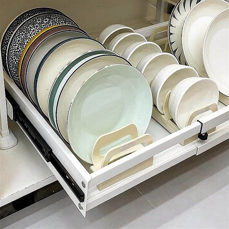热销放碗碟子盘子收纳架橱柜台面碗盘筷抽屉沥水碗盘架防滑分隔整