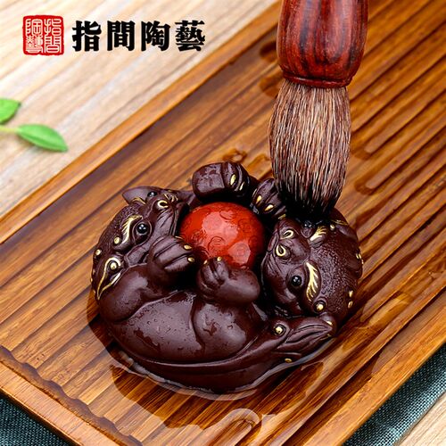 热销精品紫砂茶宠摆件茶具时来运转茶玩茶桌可养个性茶台变色创意